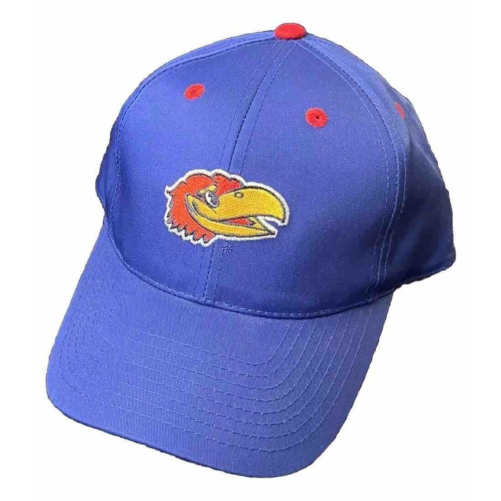 Kansas Jayhawks Logo Blue Hat‎ Cap Adjustable Back Captivating Headwear NCAA
